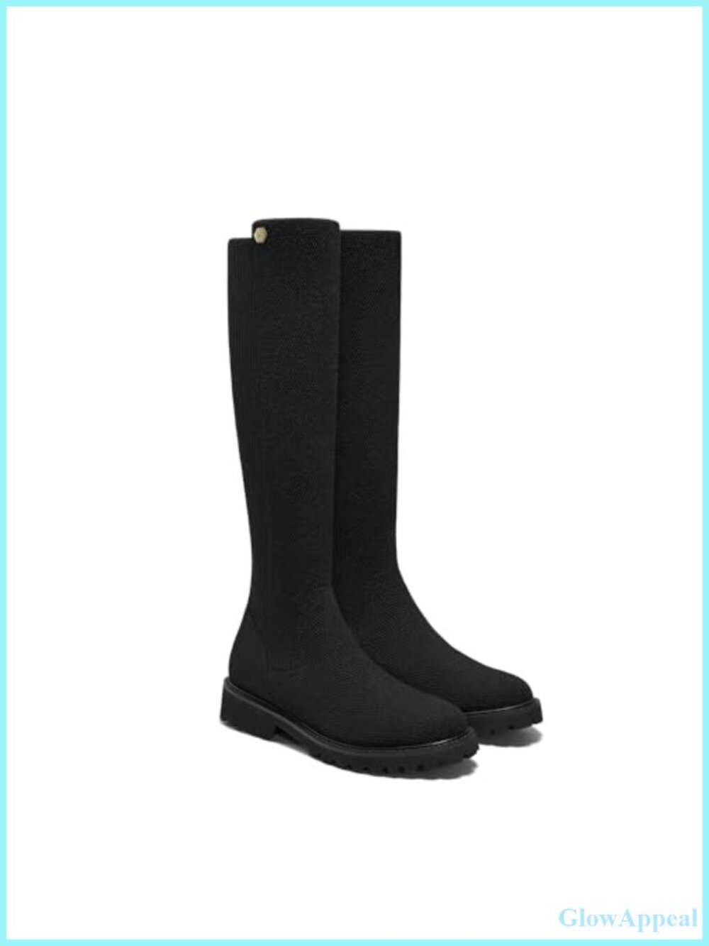 VIVAIA Filipa Stretchy Wool Knee High Boots Round Toe Lug Sole Water Repellent